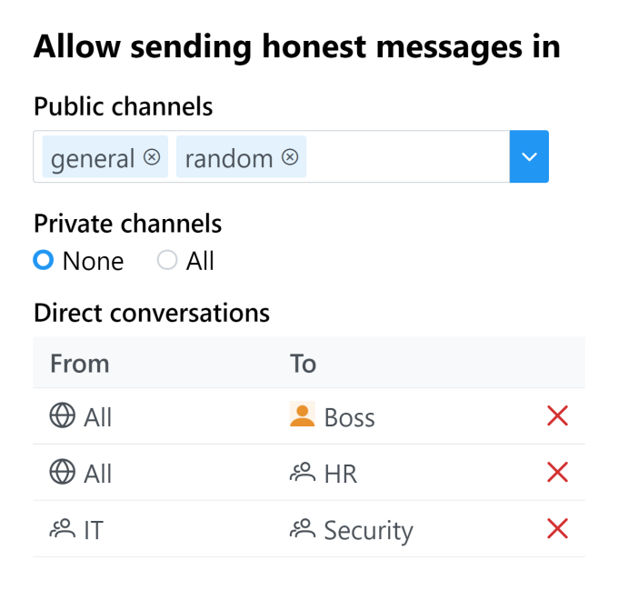 Allow sending honest messages